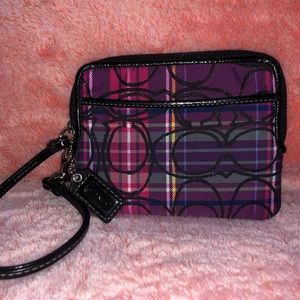 Coach Bags - Coach Plaid CC Canvas Wristlet Coach Bags - Coach Plaid CC Canvas Wristlet